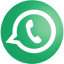 WhatsApp logo consisting of a green circle containing the outline of a white speech bubble with a white telephone icon in it